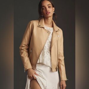 By Anthropologie The Saige Faux-Leather Moto Jacket